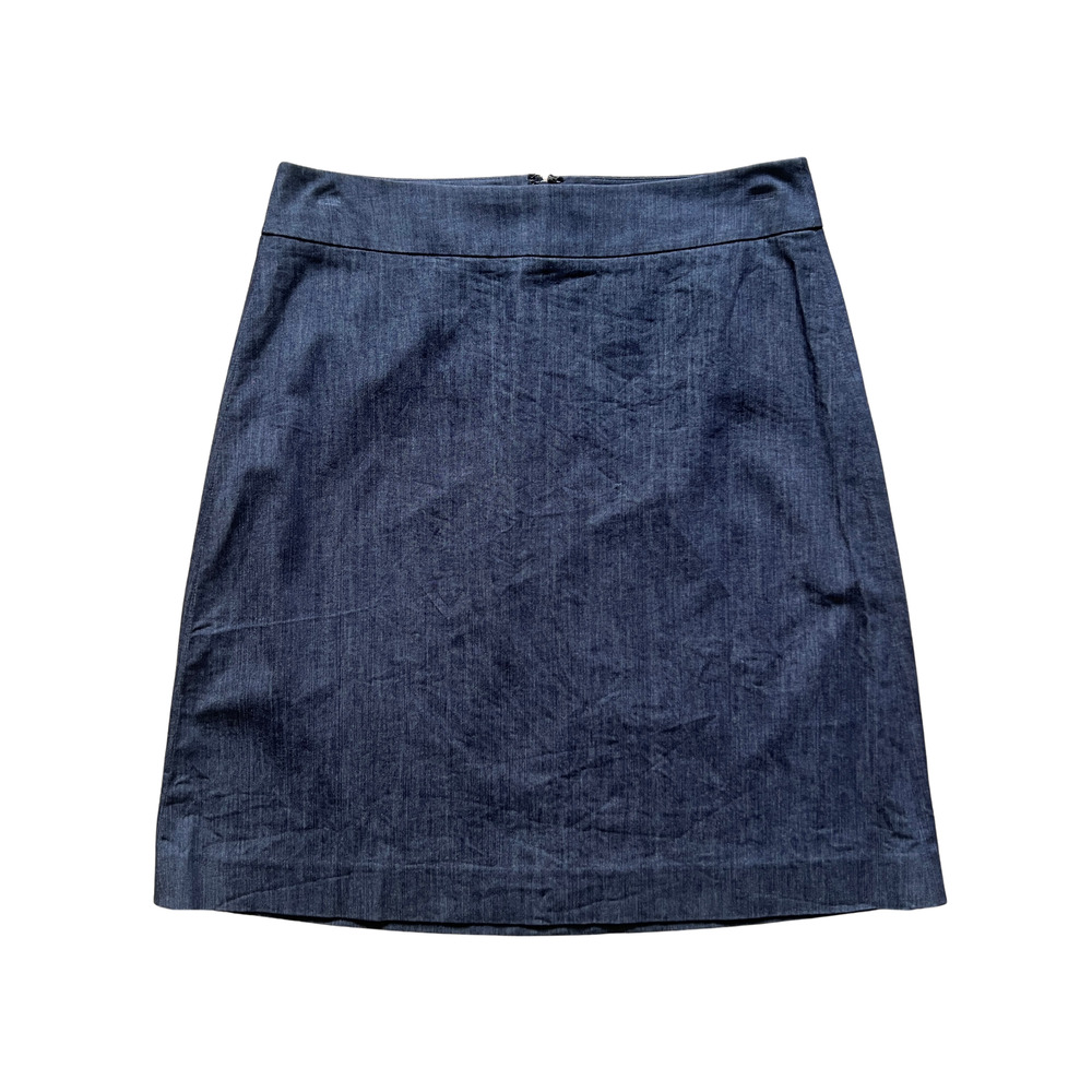 Vtg Y2K DKNY Mini Skirt 2 Denim Chambray Classic Minimalist Office Siren Formal
